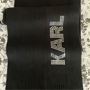 Karl Lagerfeld Long Black Knit Unisex ‘KARL’ Scarf